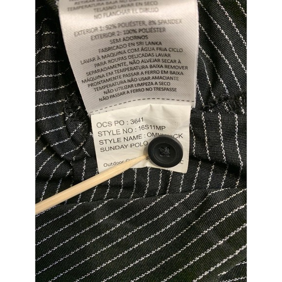 Columbia Golf Polo Shirt Mens Large Black White Stripe Outdoor Prepcore Preppy - Picture 7 of 12